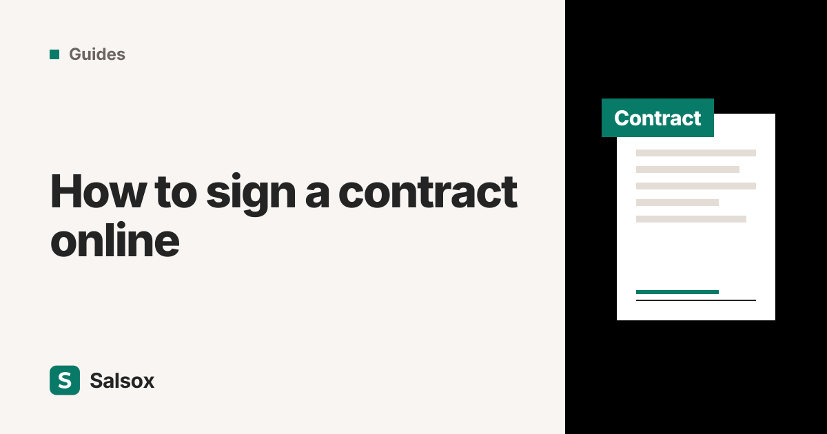 How to sign a contract online: a contract with a teal signature line